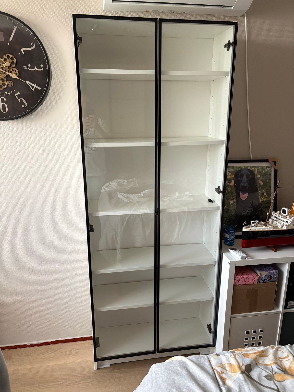 Billy boekenkast met glazen deuren, Huis en Inrichting, Kasten | Boekenkasten, Ophalen, 200 cm of meer, 50 tot 100 cm, Zo goed als nieuw