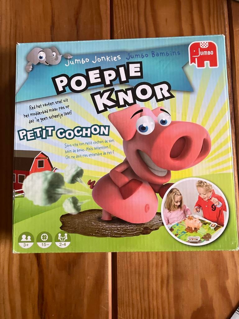 Jumbo Poepie Knor / Petit Cochon Kinderspel, Drie of vier spelers, Ophalen of Verzenden, Zo goed als nieuw