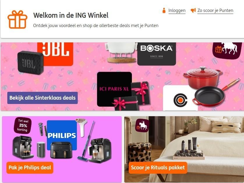 ING rente punten winkel rentepunten aangeboden, Tickets en Kaartjes, Eén persoon, Kortingsbon