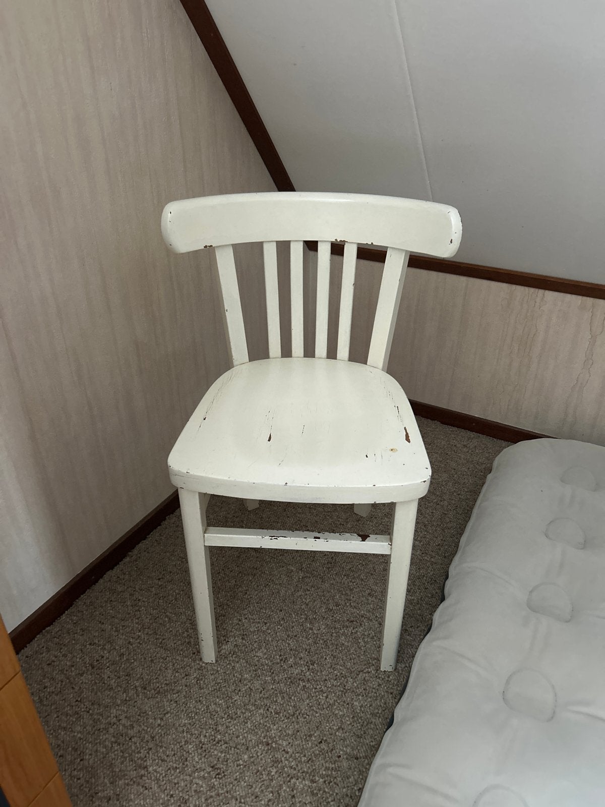 Vintage Witte Houten Stoel - Opknapper, Ophalen