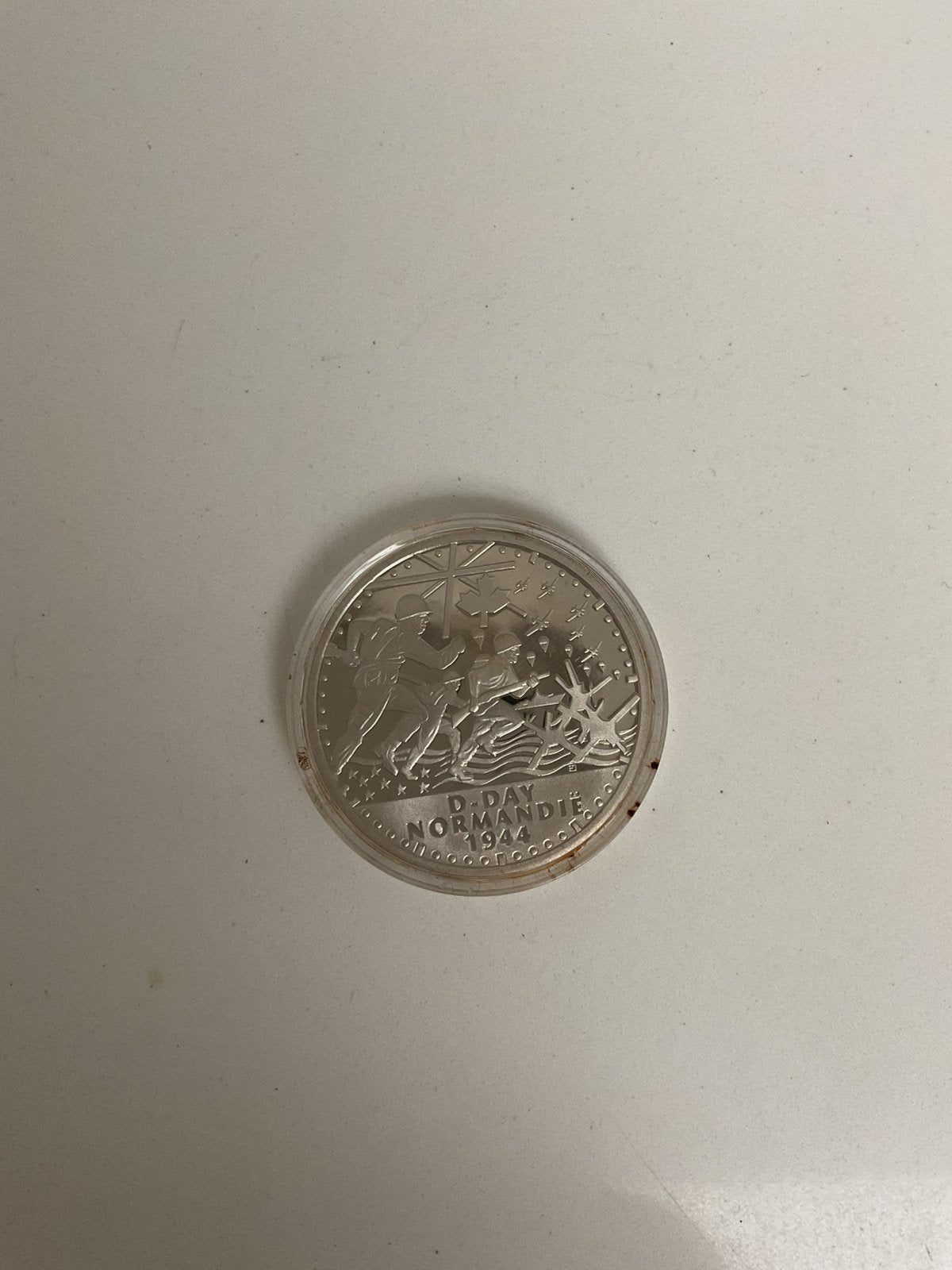 D-Day Normandië 1944 de tijd stond even stil munt zilver?, Ophalen of Verzenden, Losse munt, Zilver
