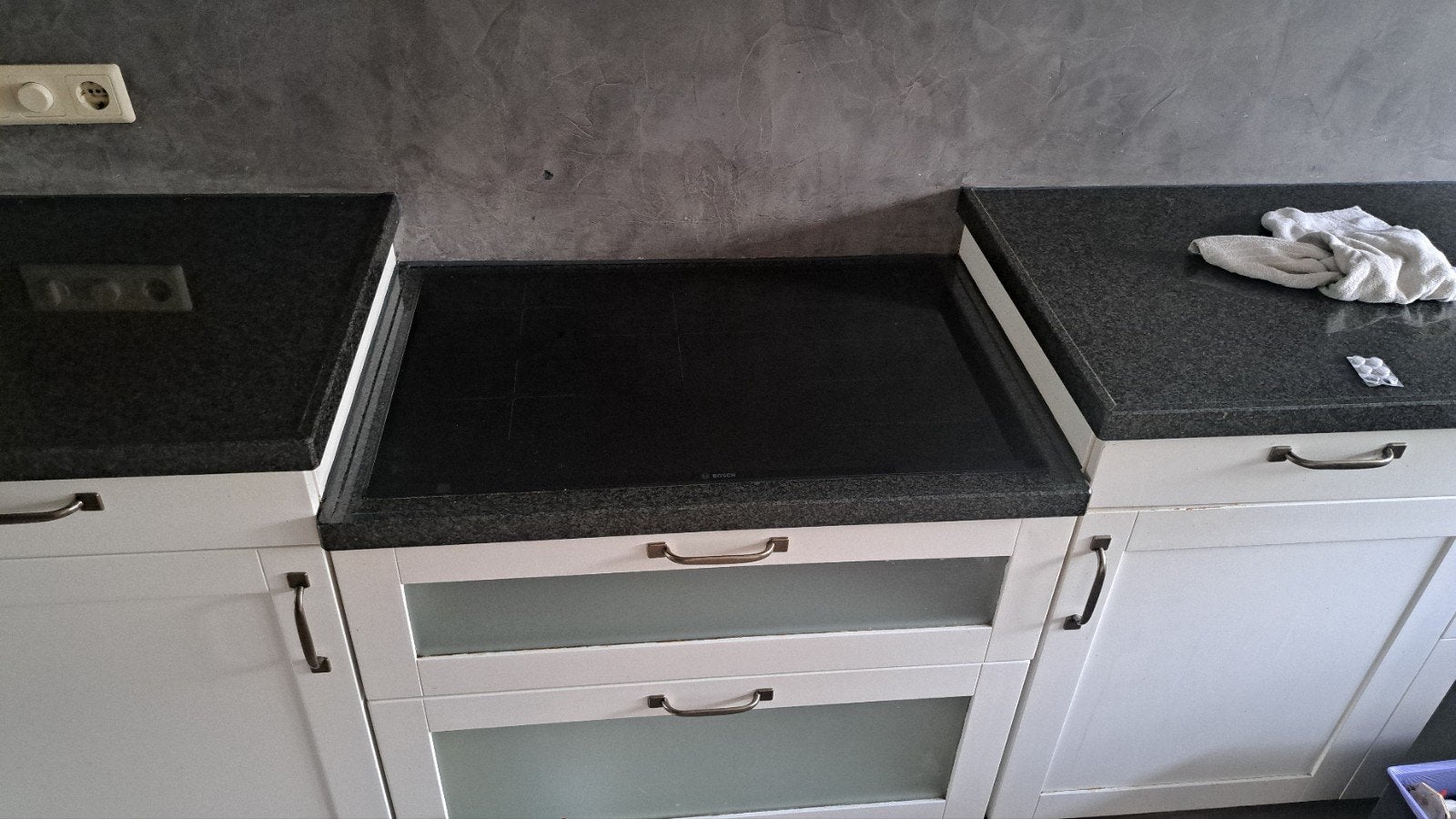 Inductiekookplaat inbouw Bosch 80 cm, Ophalen of Verzenden, Gebruikt, Wit, Overige typen