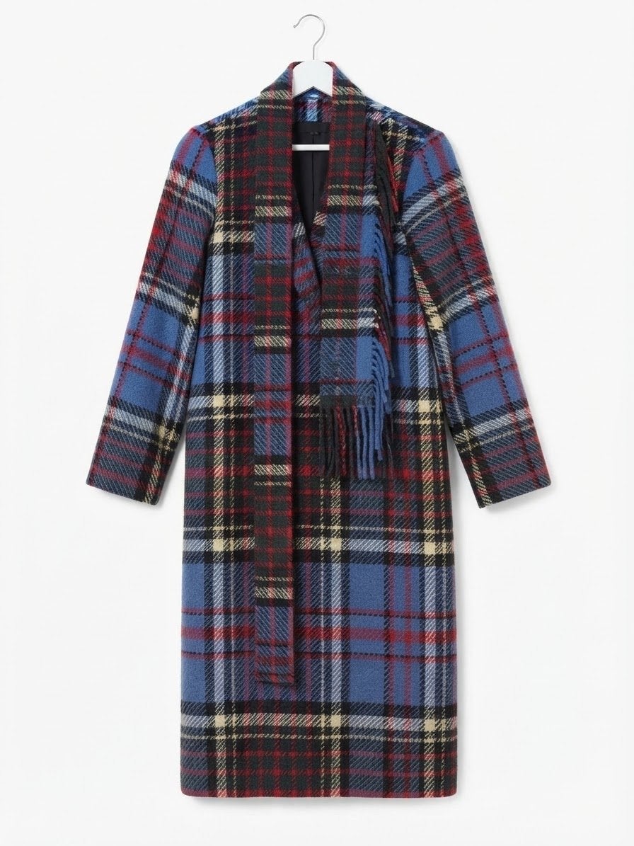 Weekend MaxMara geruite wollen jas, Kleding | Dames, Ophalen of Verzenden, Zo goed als nieuw, Maat 34 (XS) of kleiner, Blauw