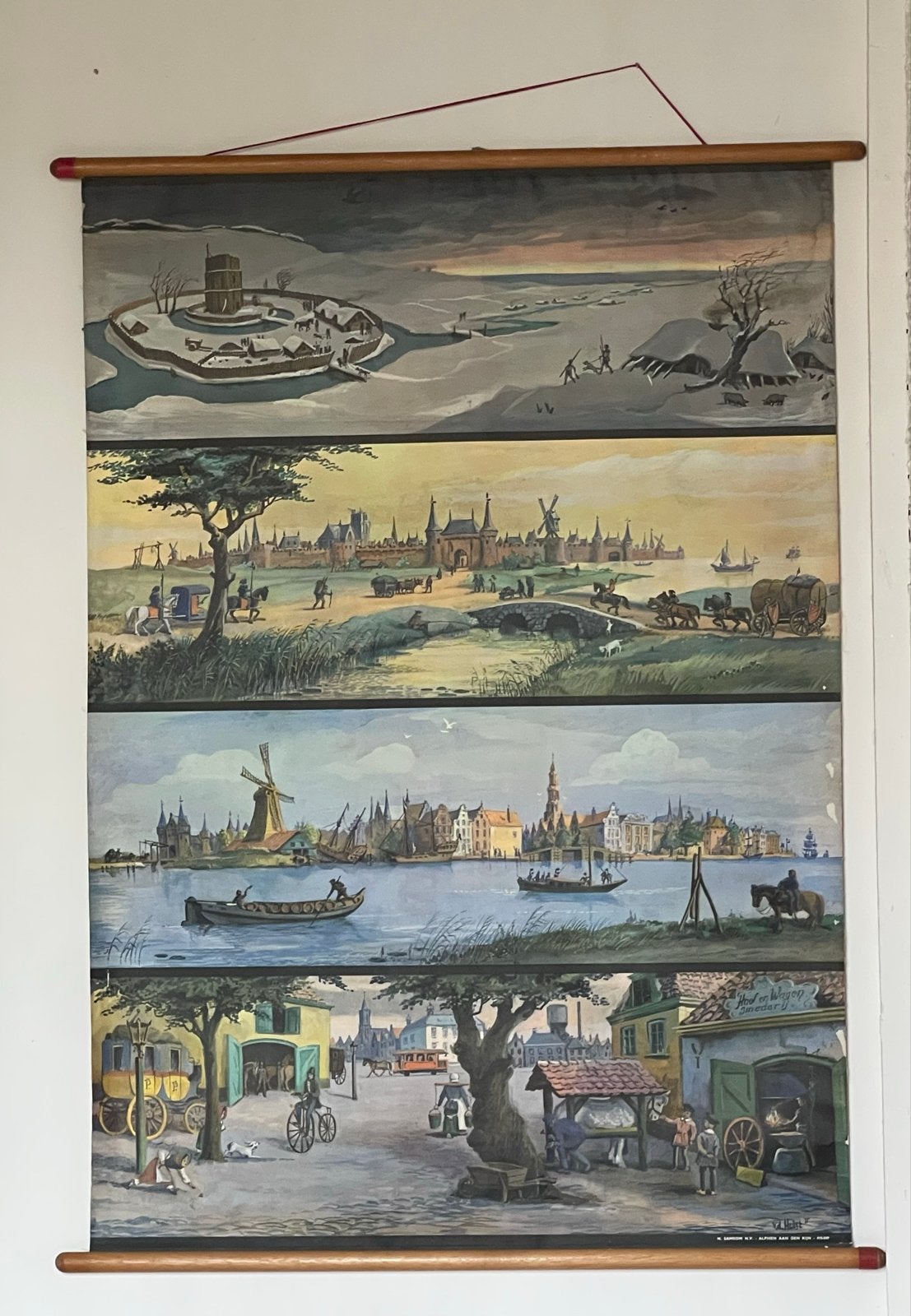 Schoolplaat, Nederland door de Eeuwen Heen, Antiek en Kunst, Antiek | Schoolplaten, Ophalen, Geschiedenis