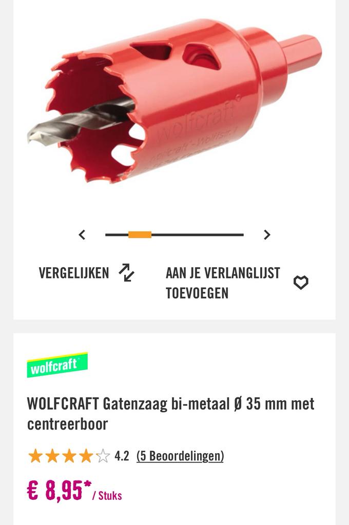 Wolfcraft gatenzaag 35 mm, Ophalen, Zo goed als nieuw, Overige typen
