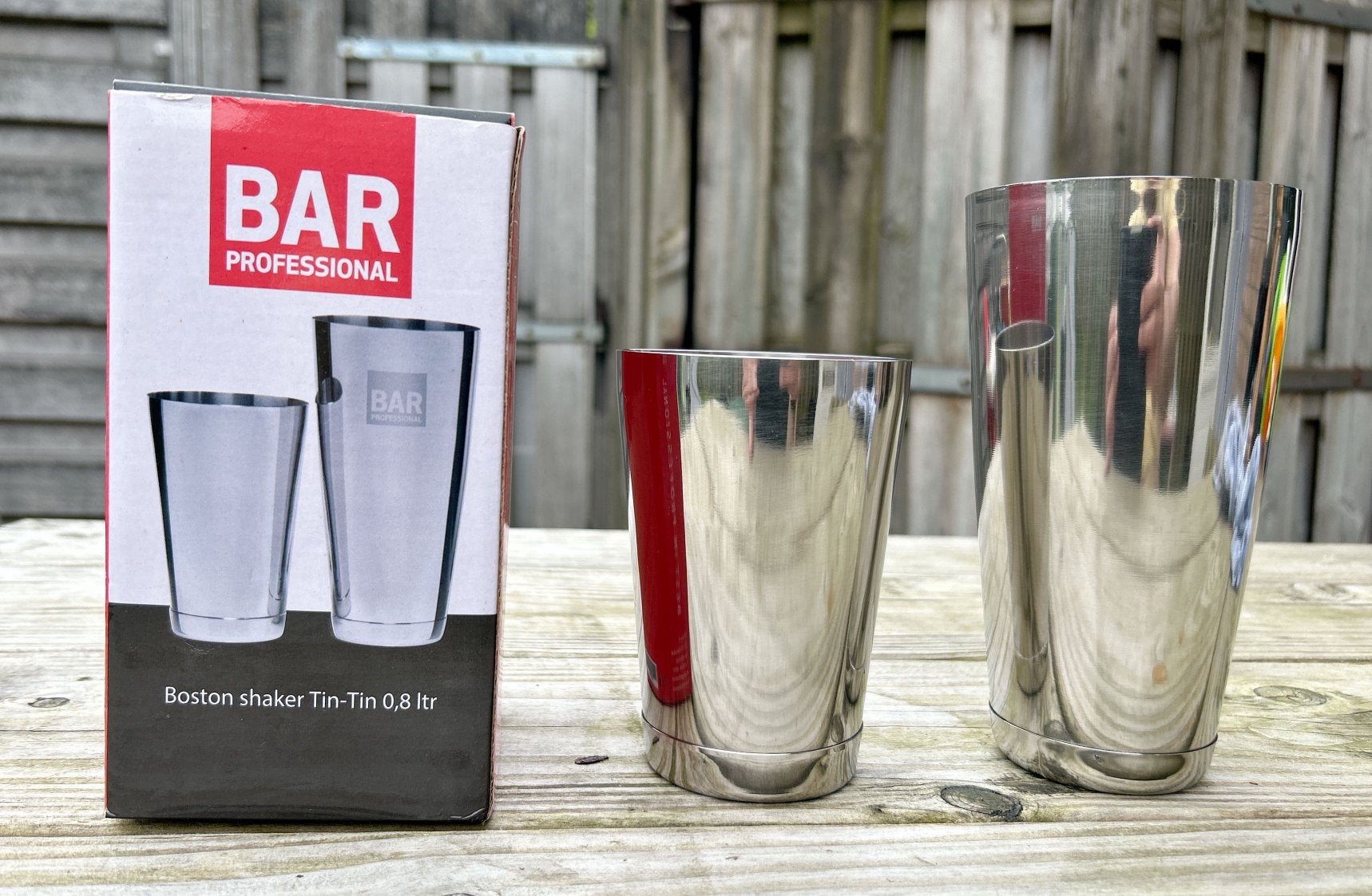 Boston Shaker Tin-Tin 0,8 Ltr - Bar Professional, Overige typen, Ophalen of Verzenden, Metaal, Overige merken