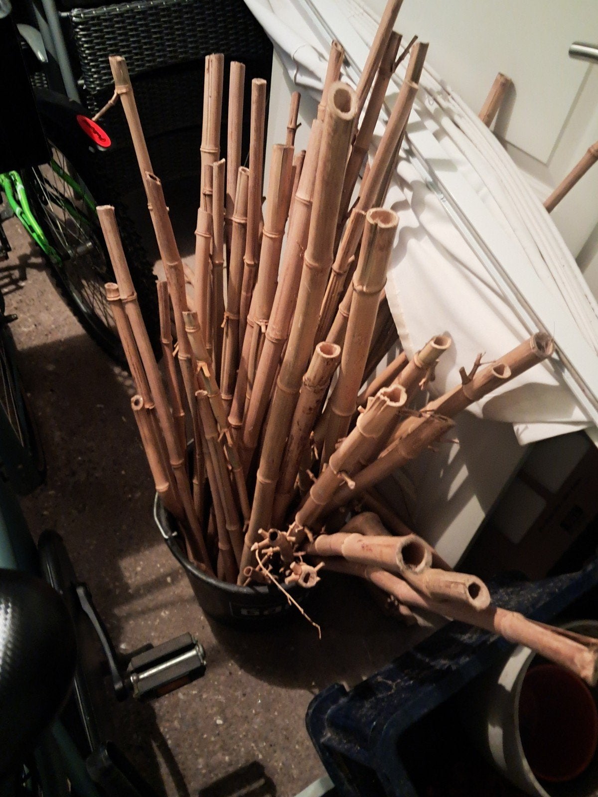 Gratis bamboe stokken voor tuin of decoratie, Ophalen