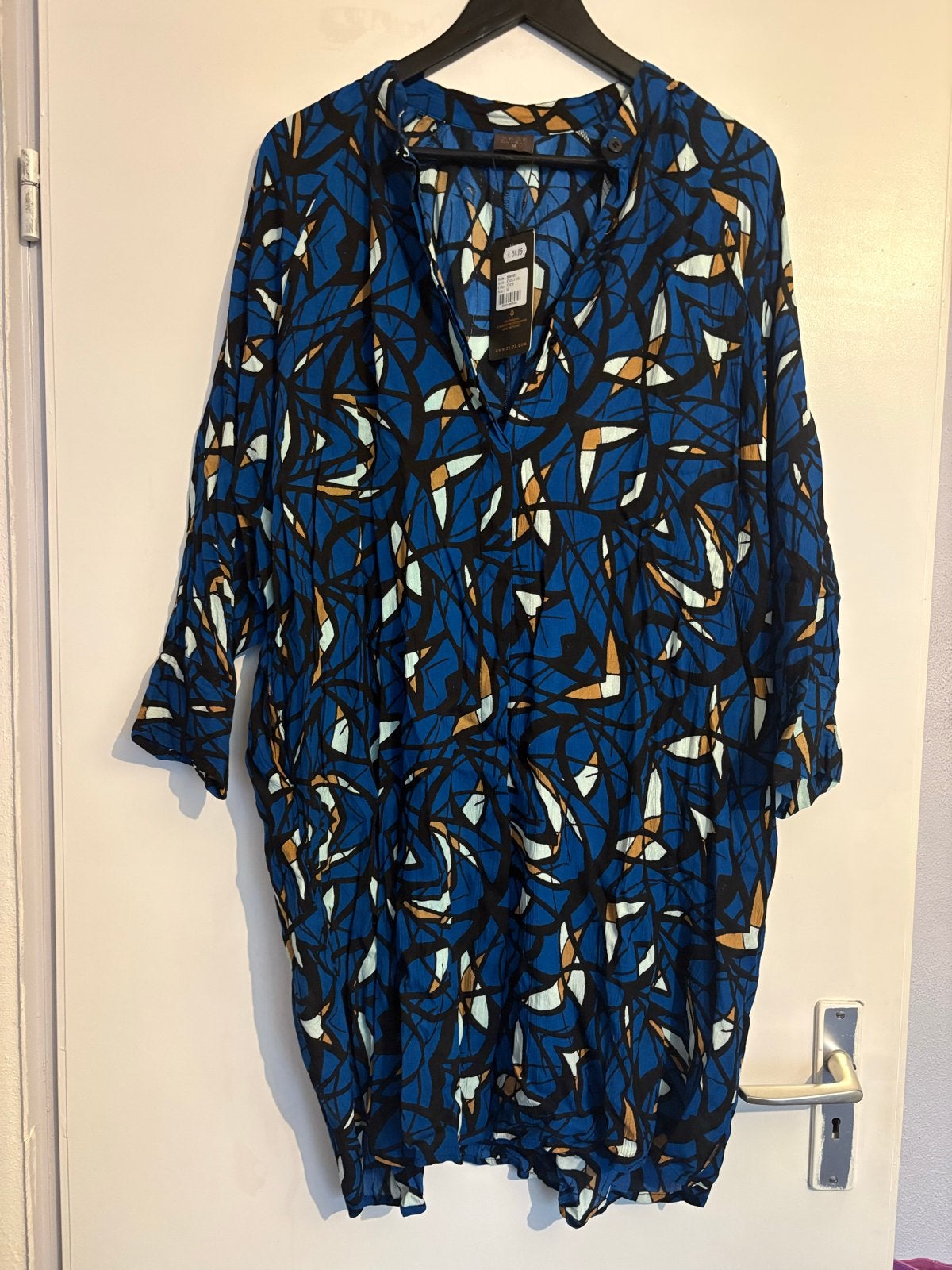 ZeZe Nordic tuniek, M - Nieuw met kaartje, blauw met print, Kleding | Dames, Ophalen of Verzenden, Nieuw, Blauw, Blouse of Tuniek