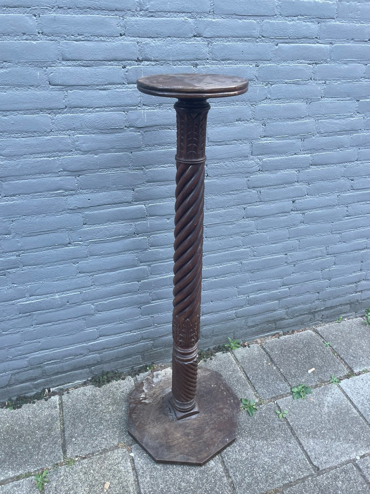 Mahoniehouten Plantenzuil / Sokkel Victoriaanse Stijl antiek, Antiek en Kunst, Ophalen
