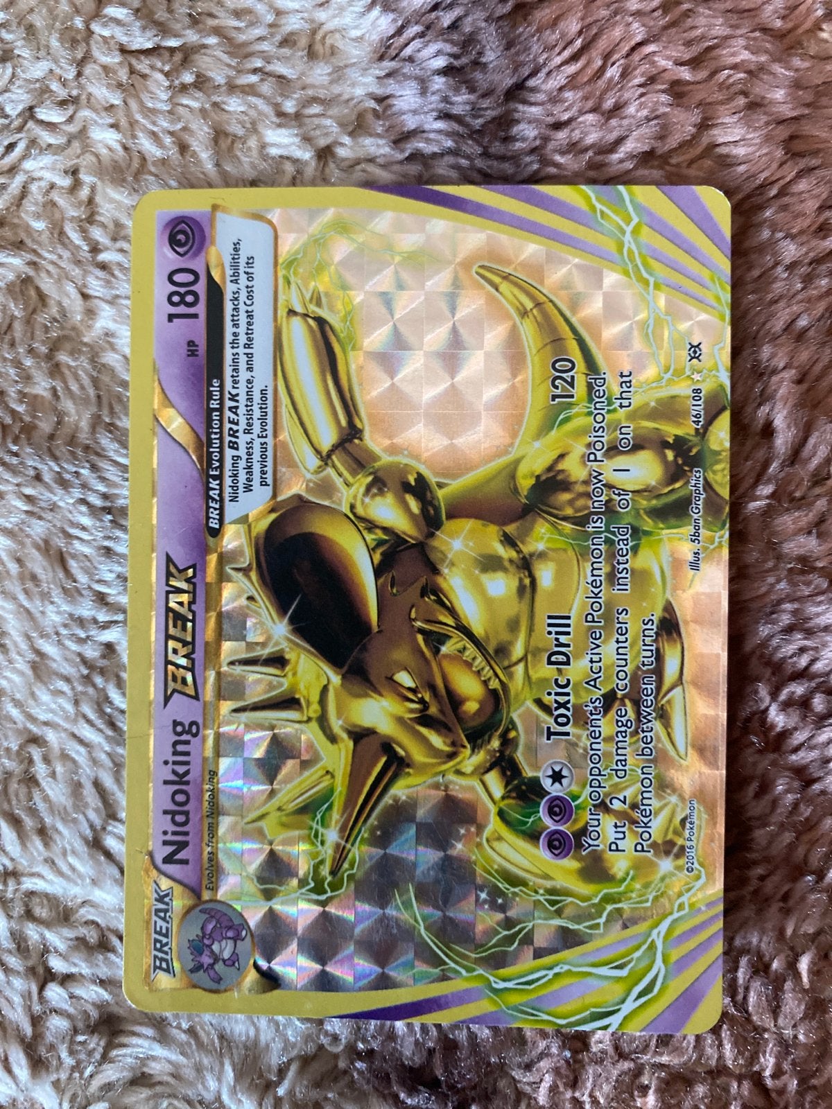 Nidoking BREAK Pokémon Kaart - Foil, Ophalen of Verzenden, Gebruikt, Losse kaart, Foil