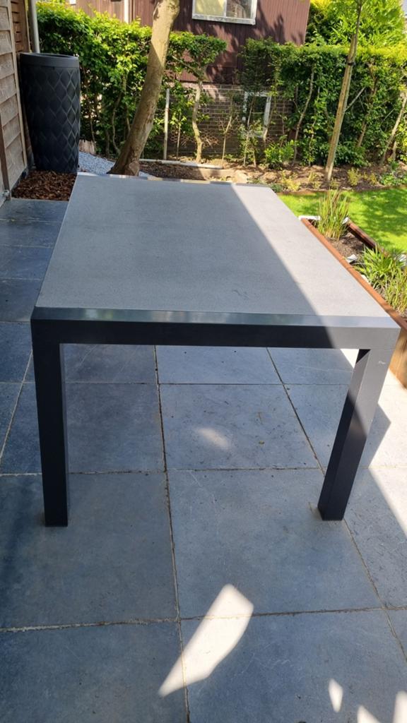 Tuintafel aluminium met spraystone blad, Ophalen, Rechthoekig, Aluminium