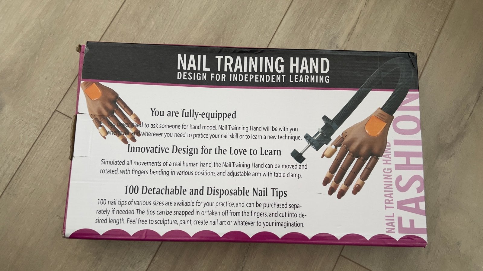 Nail Training Hand met 100 oefennagels, Zwart, Overige thema's, Gereedschap of Toebehoren, Nieuw