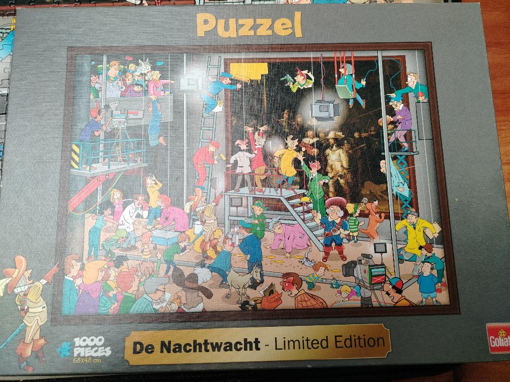 Puzzel De Nachtwacht Limited Edition 1000 stukjes, Ophalen of Verzenden, 500 t/m 1500 stukjes, Zo goed als nieuw, Legpuzzel