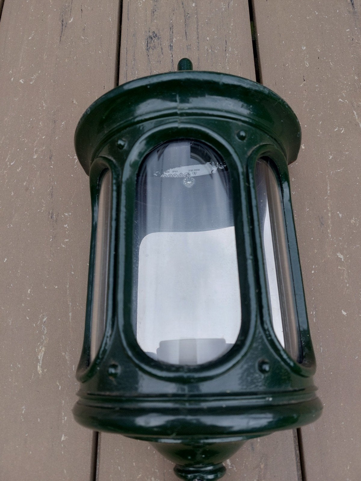 Antieke, groene buitenlamp, Tuin en Terras, Ophalen, Gebruikt, Wandlamp, Netvoeding