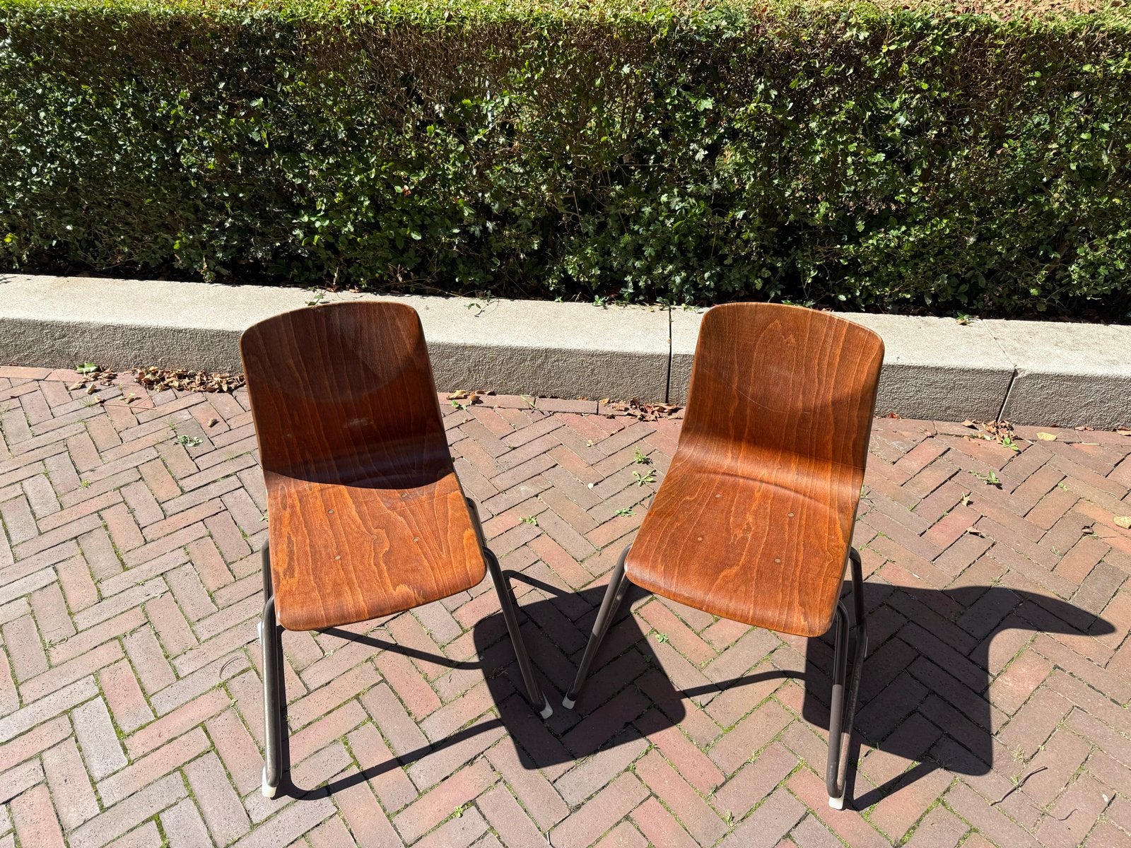 Vintage Thur-op-Seat Pagholz schoolstoel (set van 2), Ophalen