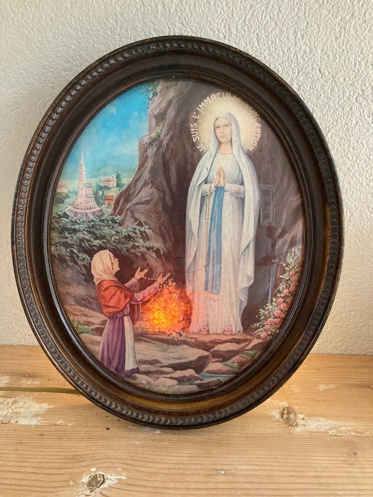 VERLICHT TAFEREEL "JE SUIS L'IMMACULES" CONCEPTION, Antiek en Kunst, Ophalen of Verzenden