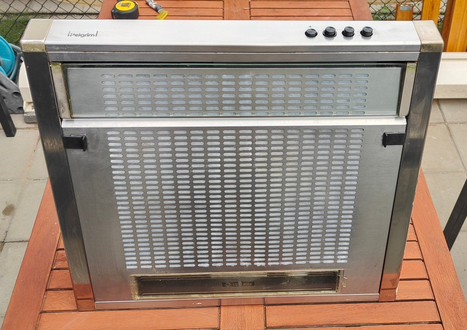 Pelgrim afzuigkap 60 cm | Recirculatie en luchtafvoer, Witgoed en Apparatuur, Gebruikt, Wandschouwkap, Motor, Ophalen of Verzenden