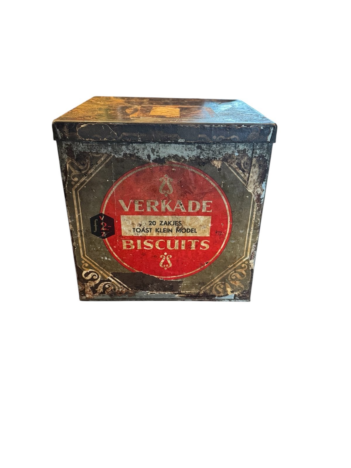 Antiek Verkade Winkelblik Biscuits ca. 1910-1930, Verzamelen, Blikken, Ophalen of Verzenden, Gebruikt, Verkade