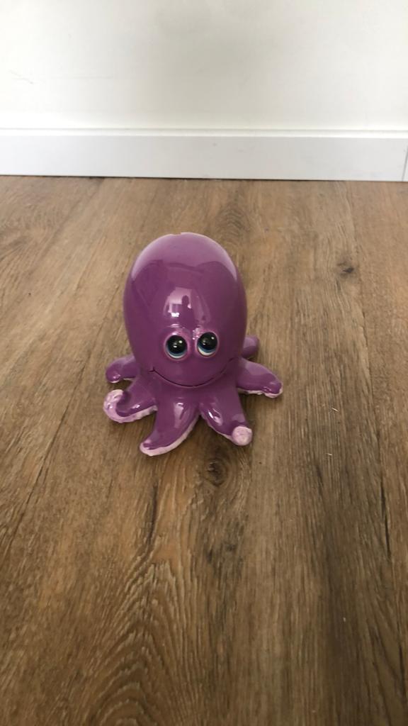 Leuke paarse octopus spaarpot, Ophalen of Verzenden, Gebruikt, Steen, Aardewerk of Keramiek, Dier