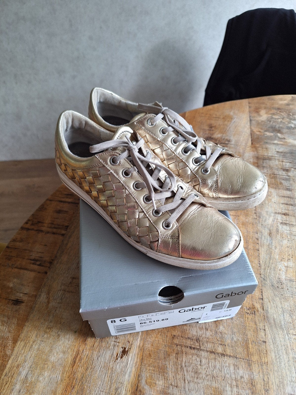 Gabor gouden sneakers maat 42, Overige kleuren, Gabor, Ophalen of Verzenden, Sneakers of Gympen