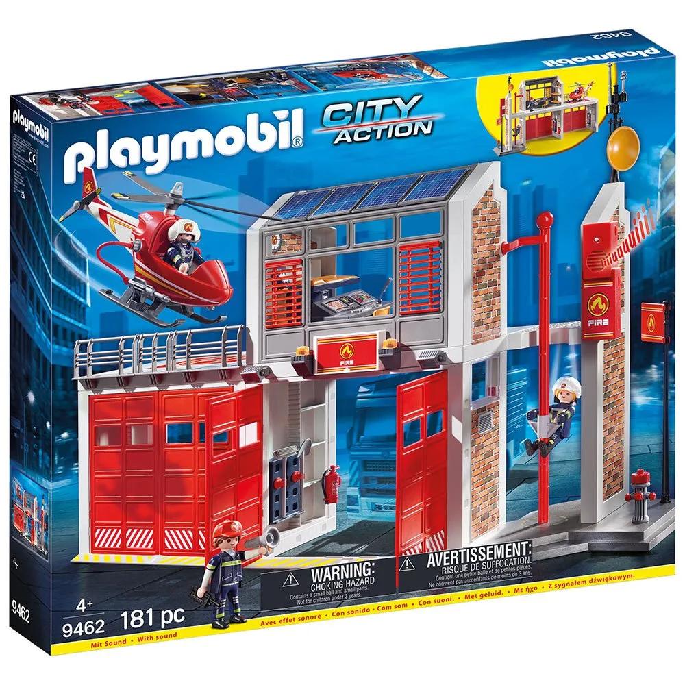 Playmobil City Action Brandweerkazerne met Helikopter, Kinderen en Baby's, Speelgoed | Playmobil, Ophalen of Verzenden, Zo goed als nieuw