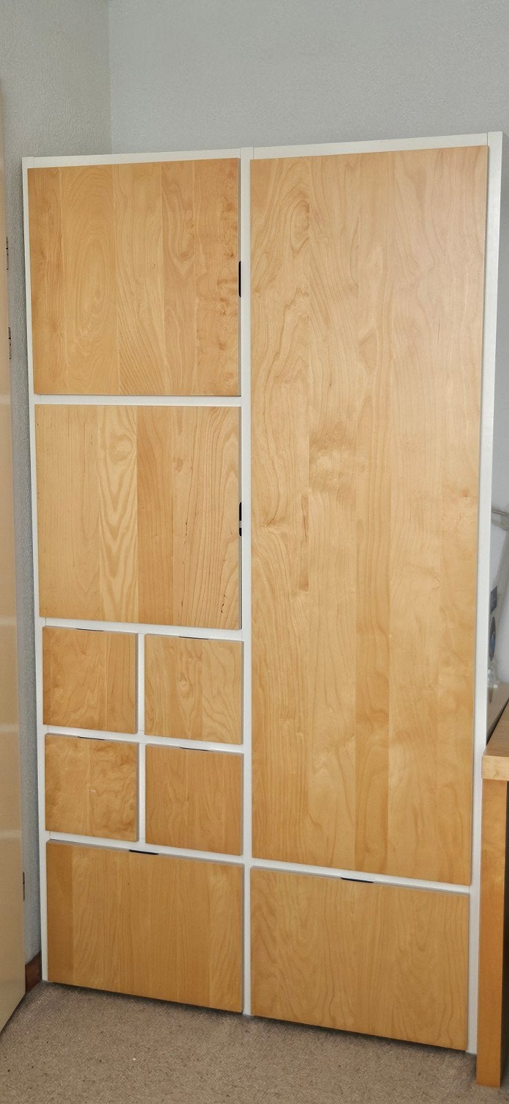 IKEA Rakke kledingkast 110x200x60cm wit/hout, Gebruikt, 100 tot 150 cm, 150 tot 200 cm, Overige houtsoorten
