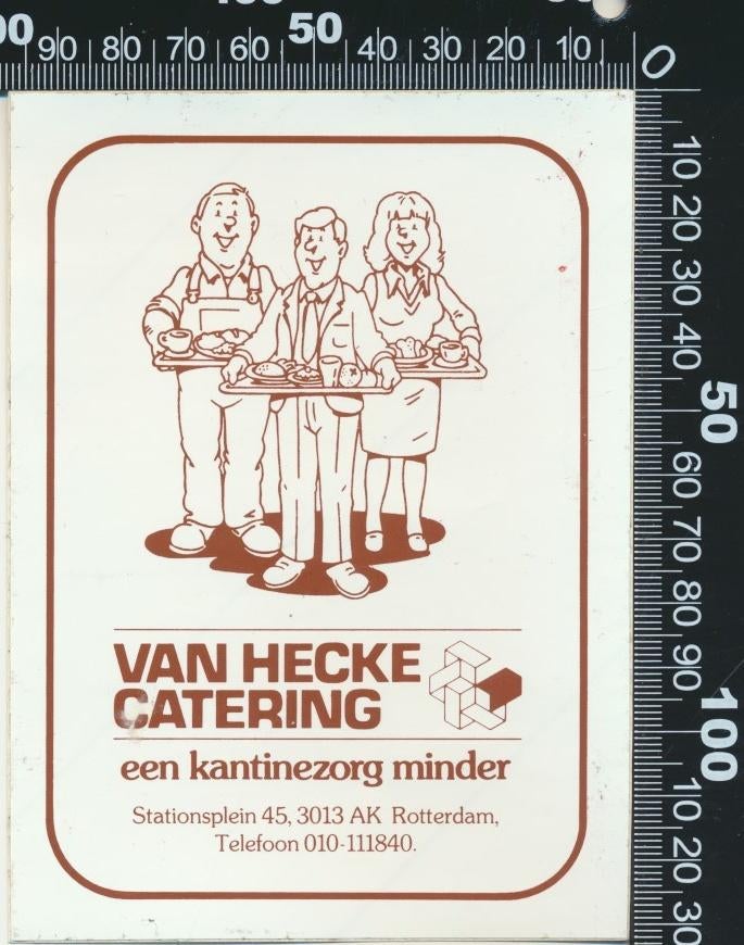 Sticker: Van Hecke Catering - Rotterdam (2), Ophalen of Verzenden, Zo goed als nieuw, Bedrijf of Vereniging