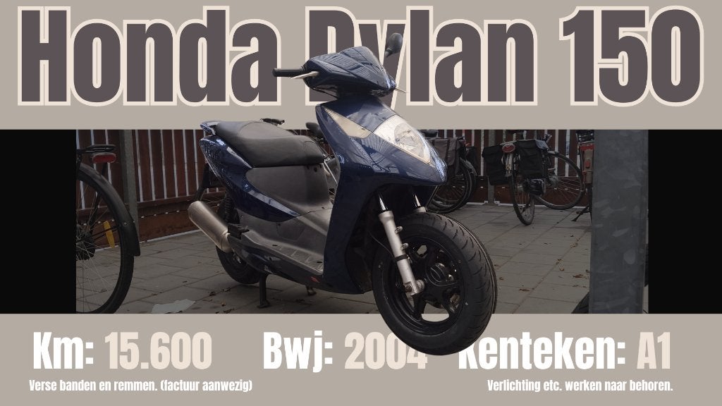 Honda Dylan 150, Scooter, Gebruikt, Particulier, 11 kW of minder