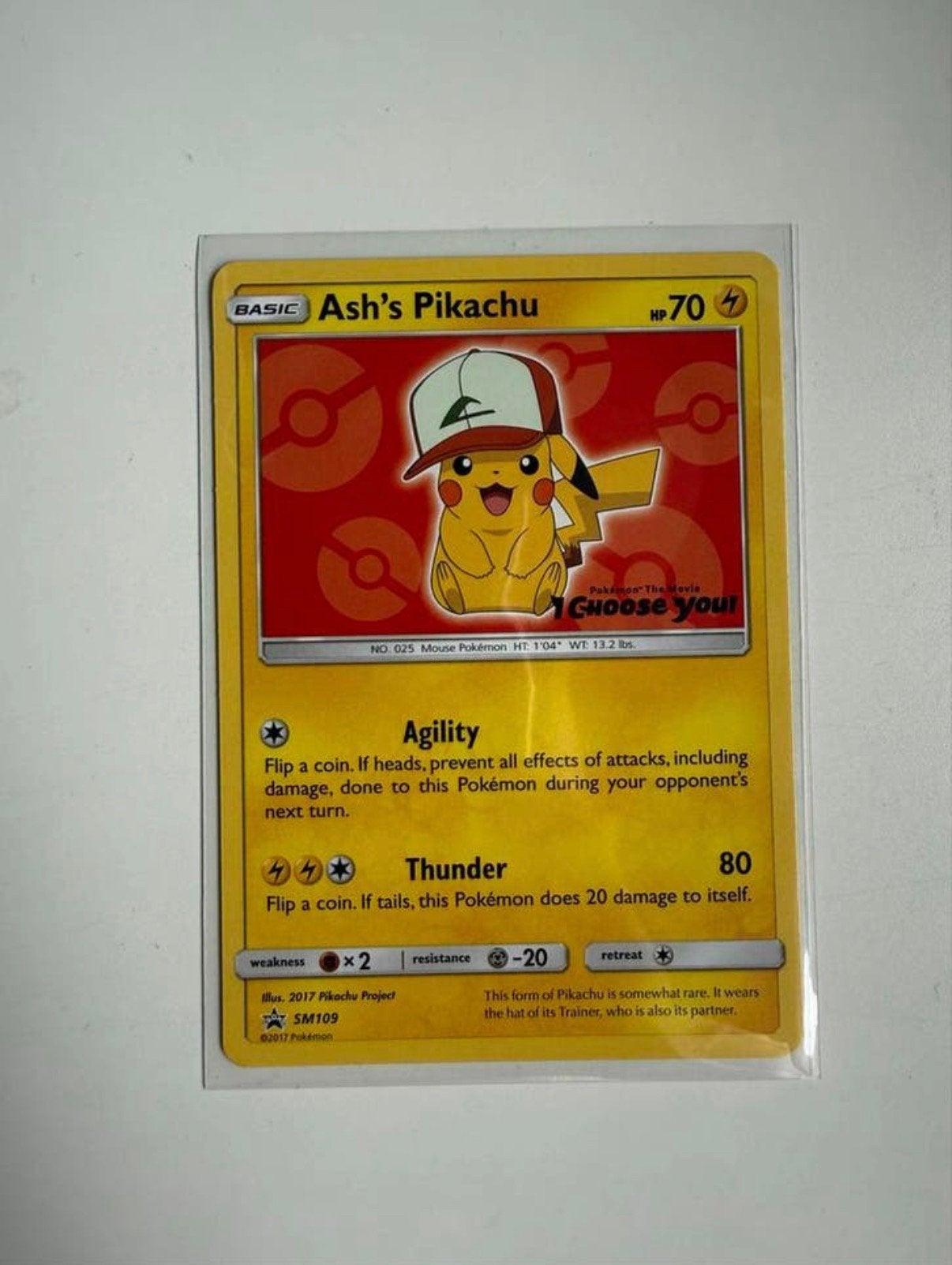 Ash’s pikachu SM109, Ophalen of Verzenden, Nieuw, Losse kaart, Foil
