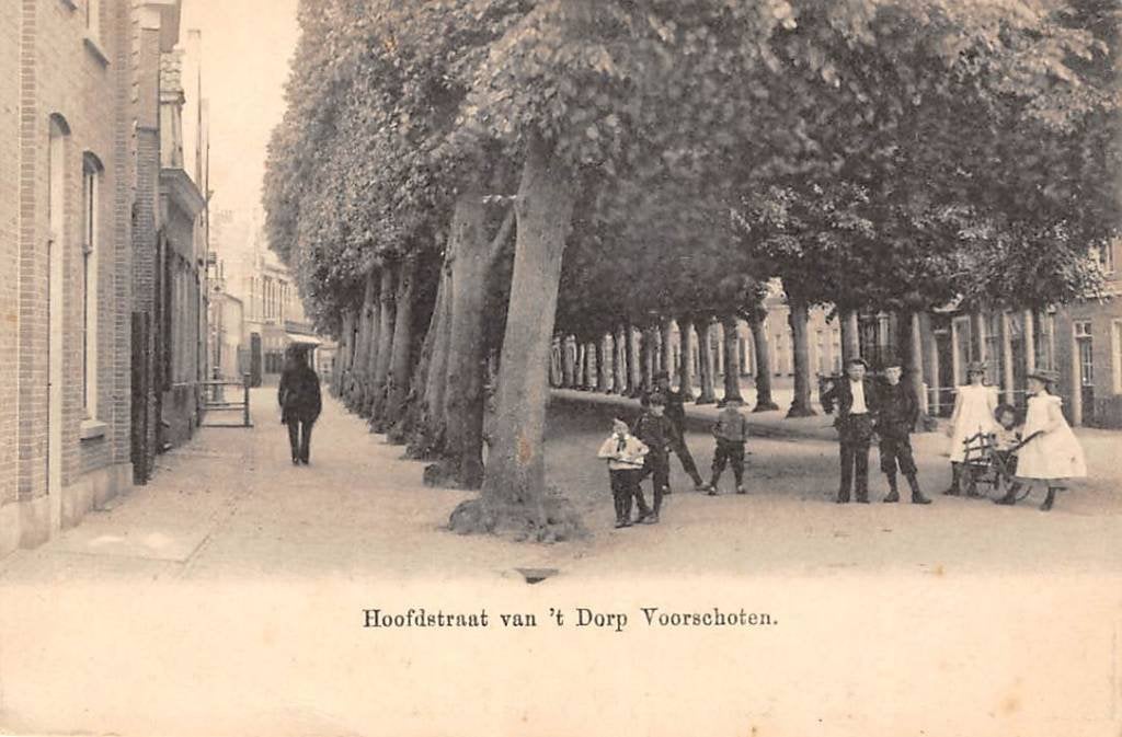 Voorschoten Hoofdstraat van 't Dorp, Verzamelen, Ophalen of Verzenden, Voor 1920, Ongelopen, Zuid-Holland