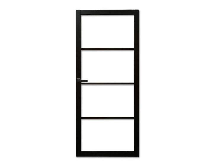 Staal look deur | industriële binnendeur  | helder glas, Niet ingevuld, 80 tot 100 cm, 215 cm of meer, Binnendeur