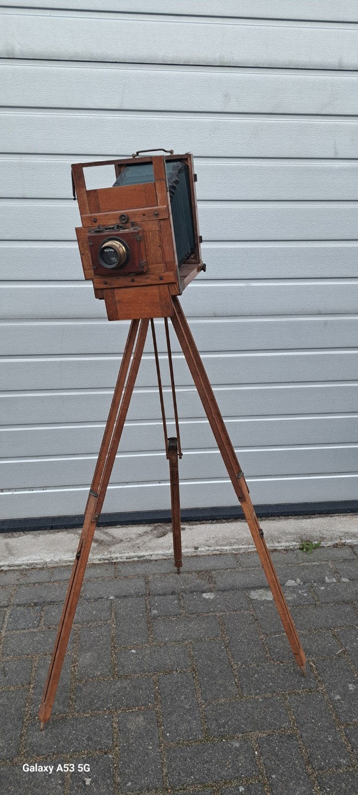 Antieke groot formaat camera op statief - Decoratief object, Verzamelen, Ophalen of Verzenden