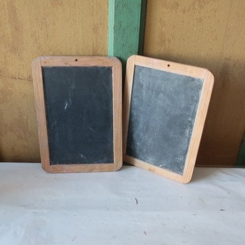 Lei bord nostalgisch krijt schrijf school bord SET PRIJS, Antiek en Kunst, Ophalen of Verzenden