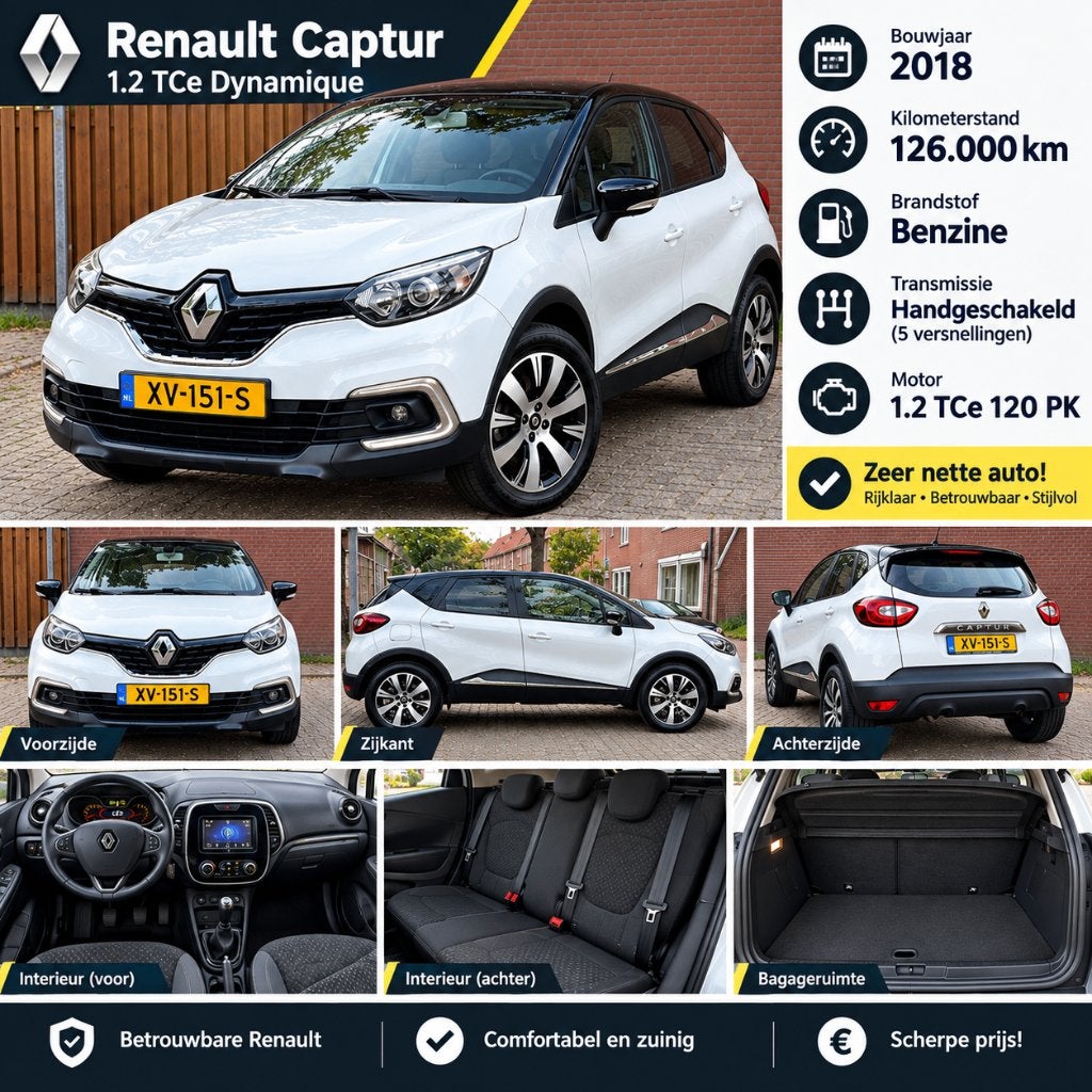 Foto 2 van Renault Captur 0.9 TCE 90 2018 Wit € 8950,00