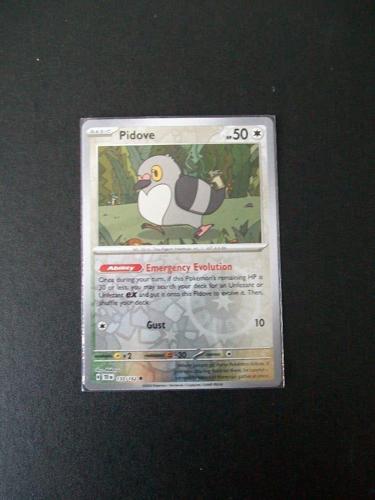 2727: Nieuwe Pokemonkaart holofoil PIDOVE HP 50 (133/162), Verzenden, Nieuw, Losse kaart, Foil