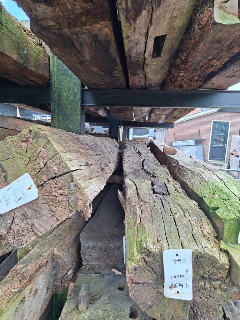Grote eiken gebintbalken uit sloop, Ophalen, Nieuw
