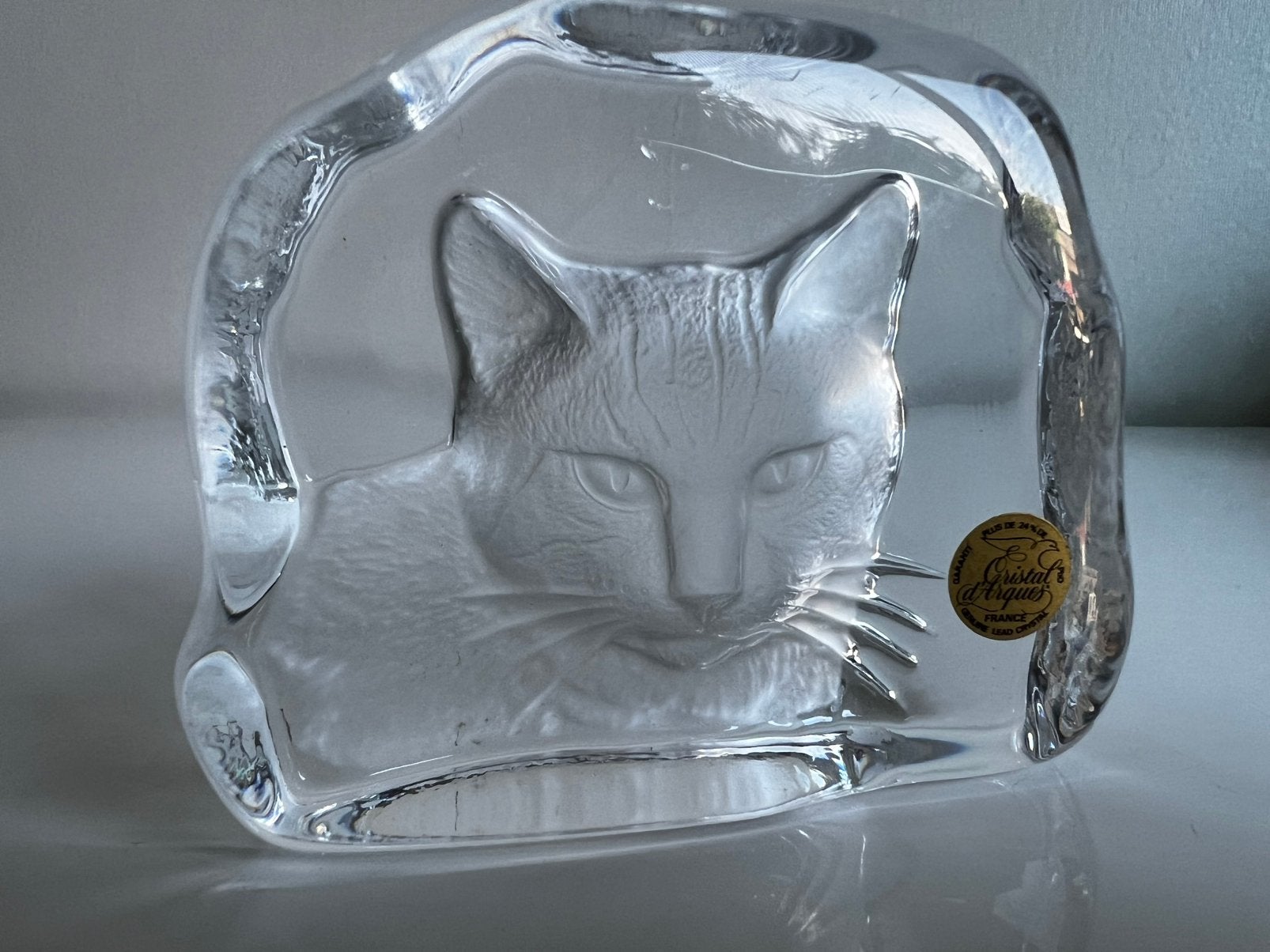 Vintage Cristal D’Arques France Kat Poes Paperweight 80’s, Ophalen of Verzenden