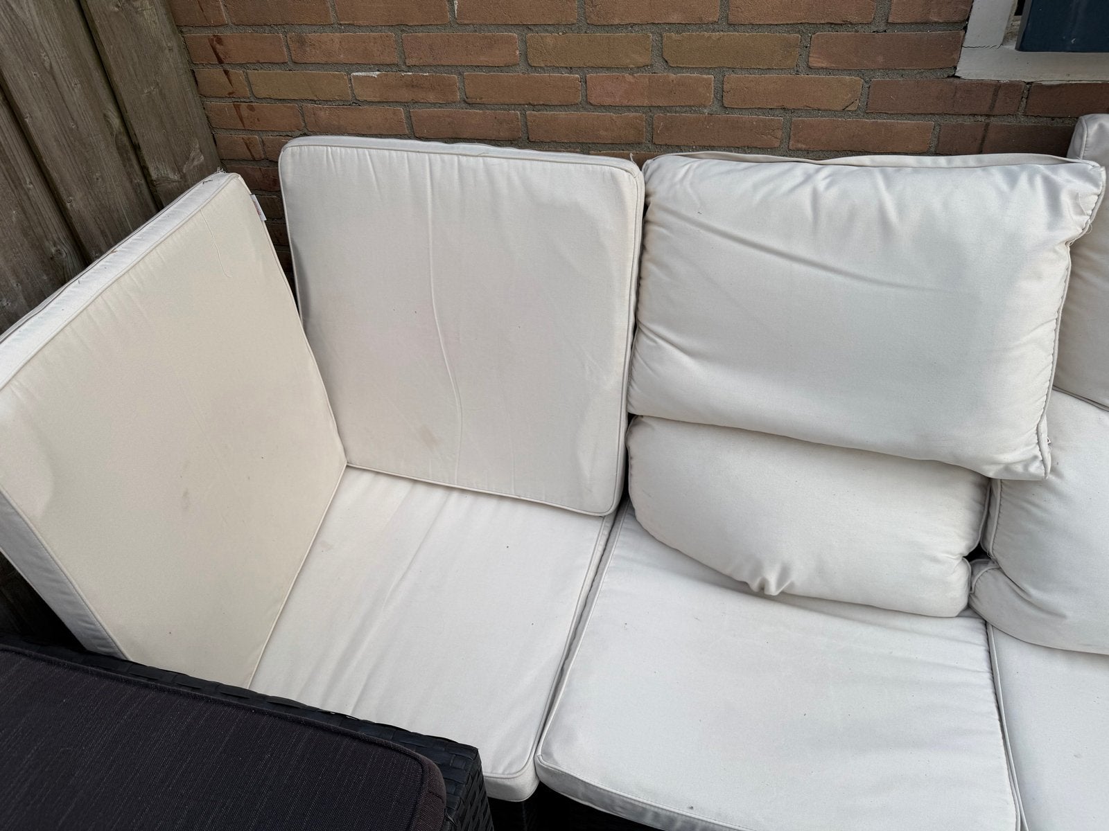 Kussenset voor buitenbank - 60x60 en 60x48cm, Tuin en Terras, Ophalen, Zo goed als nieuw