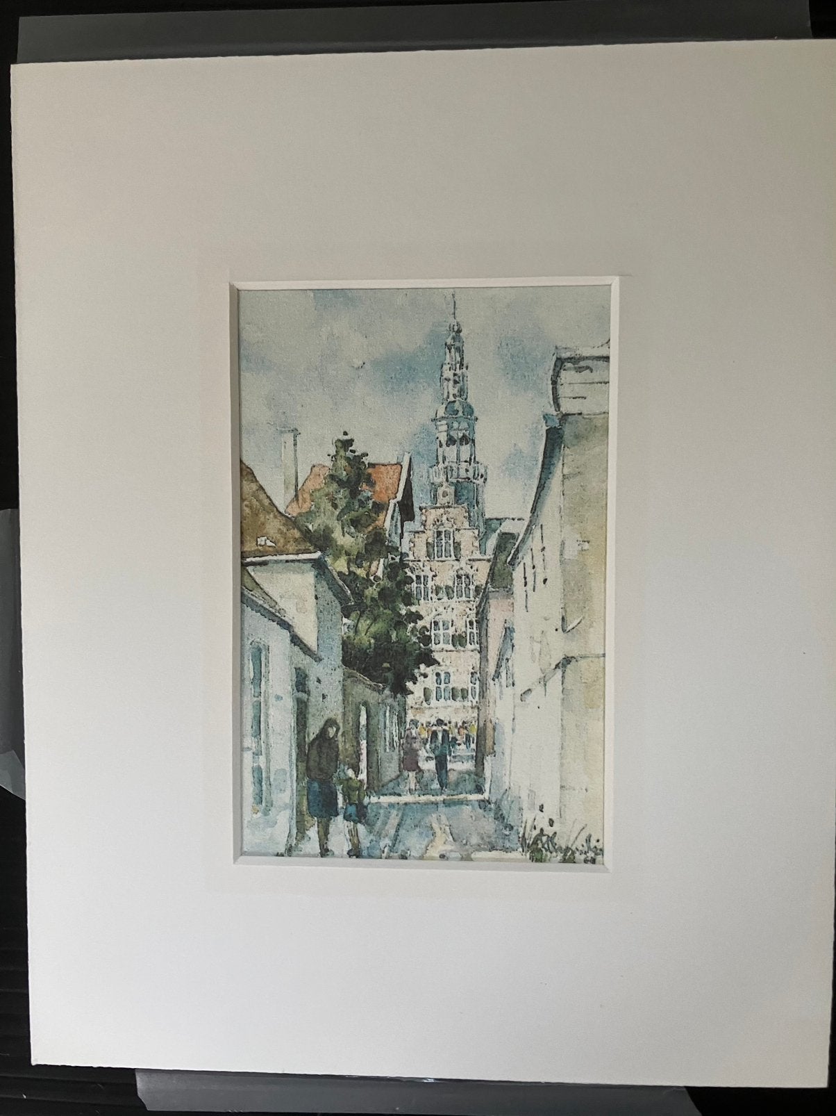 2 aquarellen afbeelding franeker en workum, Antiek en Kunst, Ophalen of Verzenden