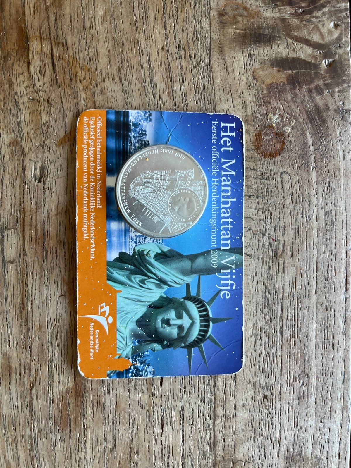 Het Manhattan Vijfje - Eerste officiële Herdenkingsmunt 2009, Postzegels en Munten, Munten | Nederland, Koningin Beatrix, Zilver