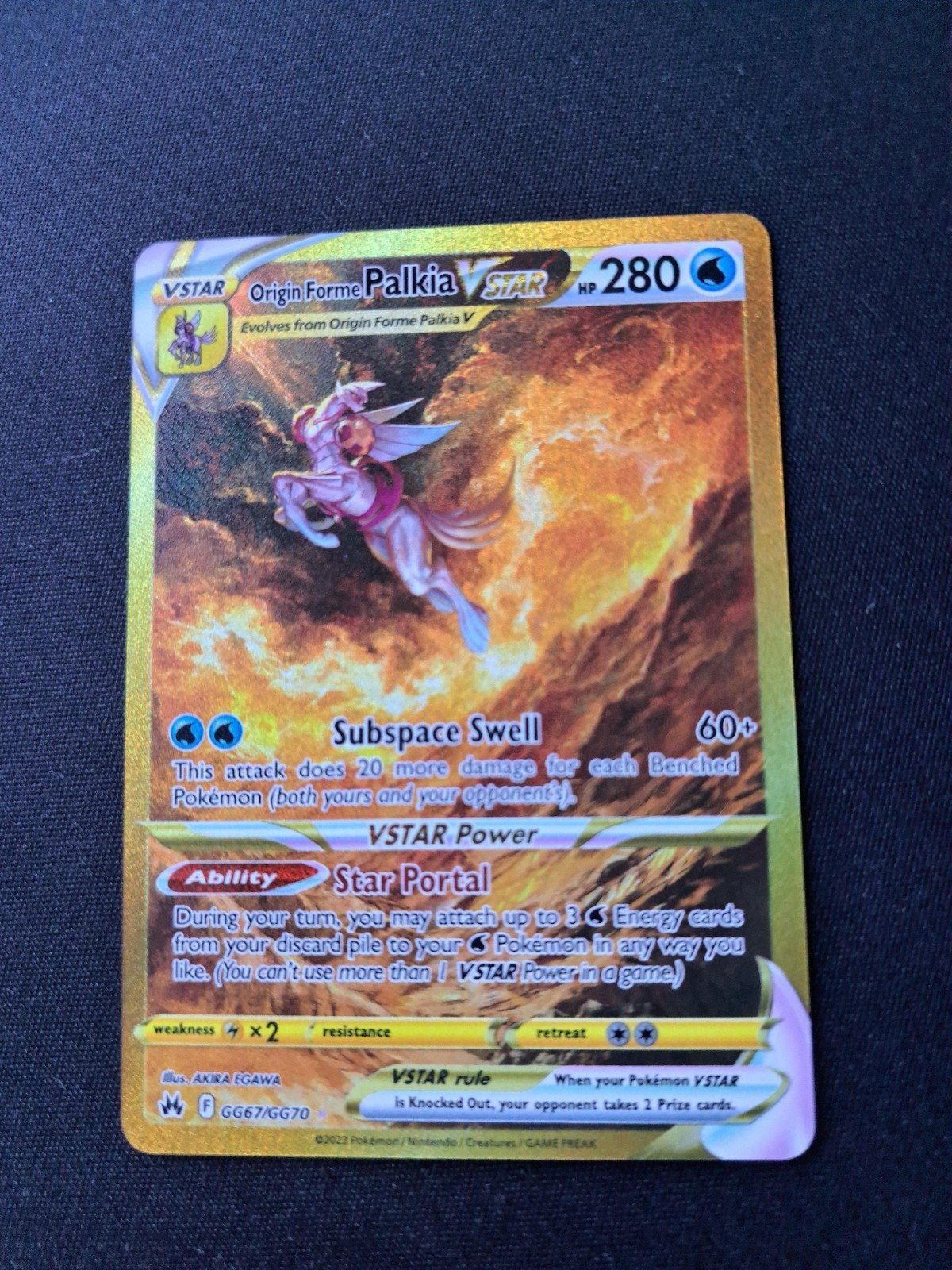 Origin Forme Palkia VSTAR Goud - Pokémon Kaart GG67/GG70, Ophalen of Verzenden, Zo goed als nieuw, Losse kaart, Foil