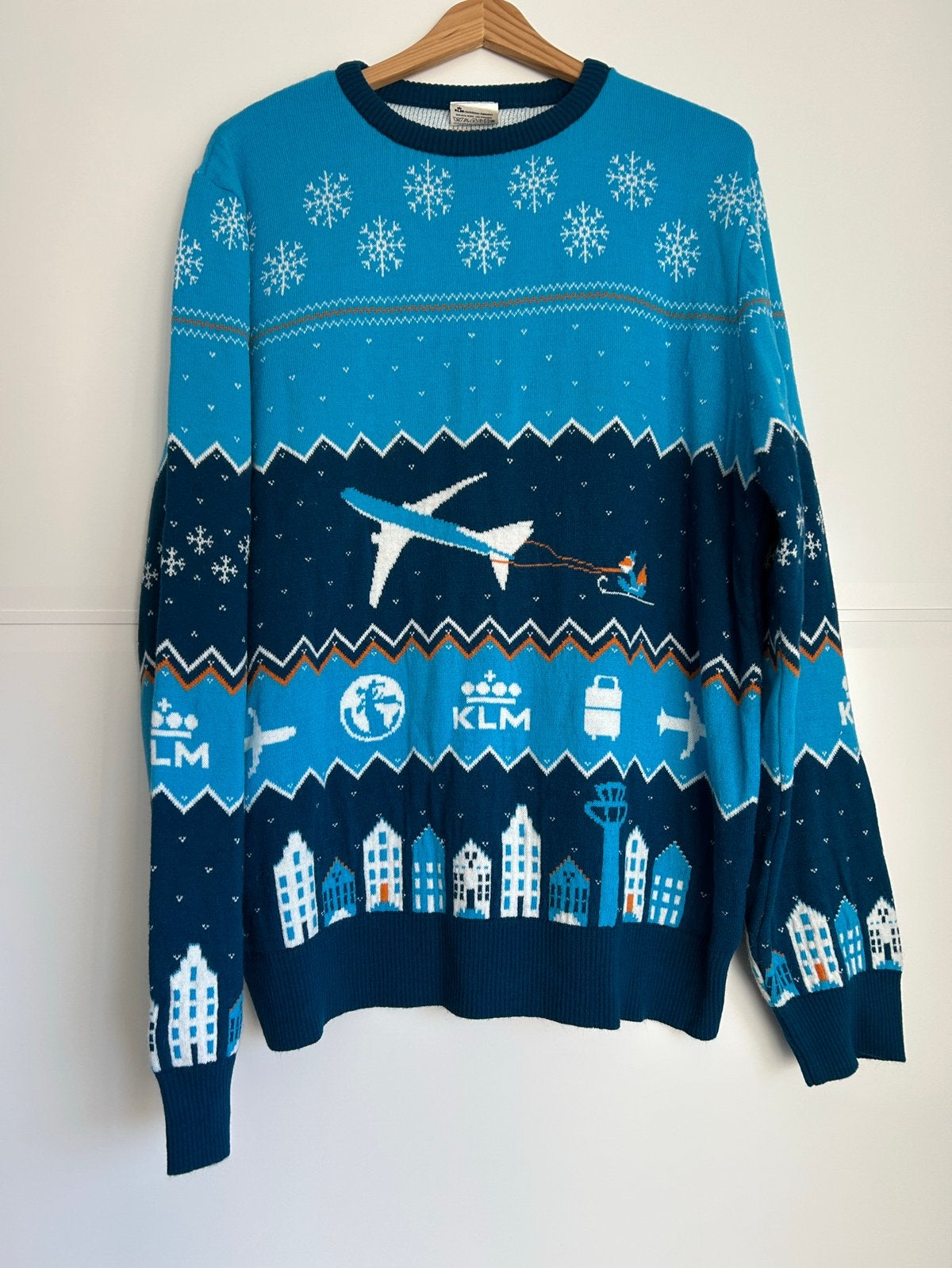 Kersttrui KLM maat XL, Ophalen of Verzenden, Zo goed als nieuw, Maat 52/54 (L), Blauw