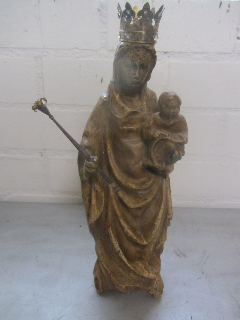 2 Groot mariabeeld met kindje en kroontje en beeldjes Maria, Antiek en Kunst, Ophalen of Verzenden