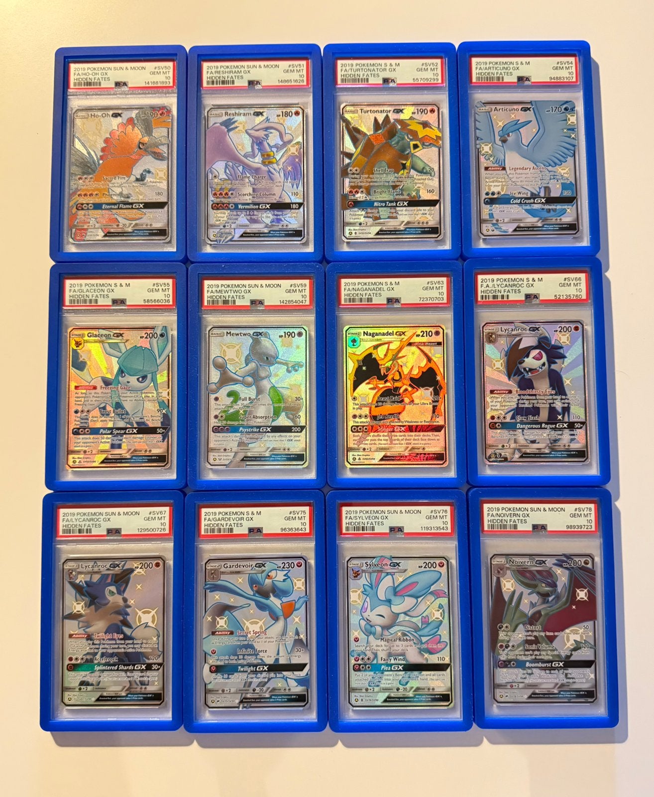 12x PSA10 Hidden Fates Shiny Vault GX LOT Pokemon, Ophalen of Verzenden, Nieuw