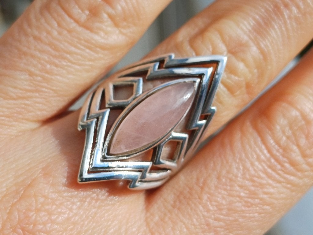 Vanoli 925 zilveren ring met rozenkwarts maat 17 en 18,25, Sieraden, Tassen en Uiterlijk, Daiva1973@hotmail.com, Vanoli, Amsterdam