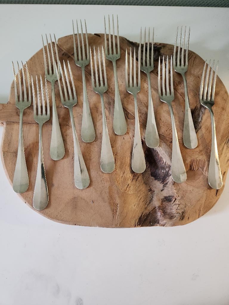 12x Alpaca vork - C. Hoyng - hollands glad, Antiek en Kunst, Ophalen of Verzenden