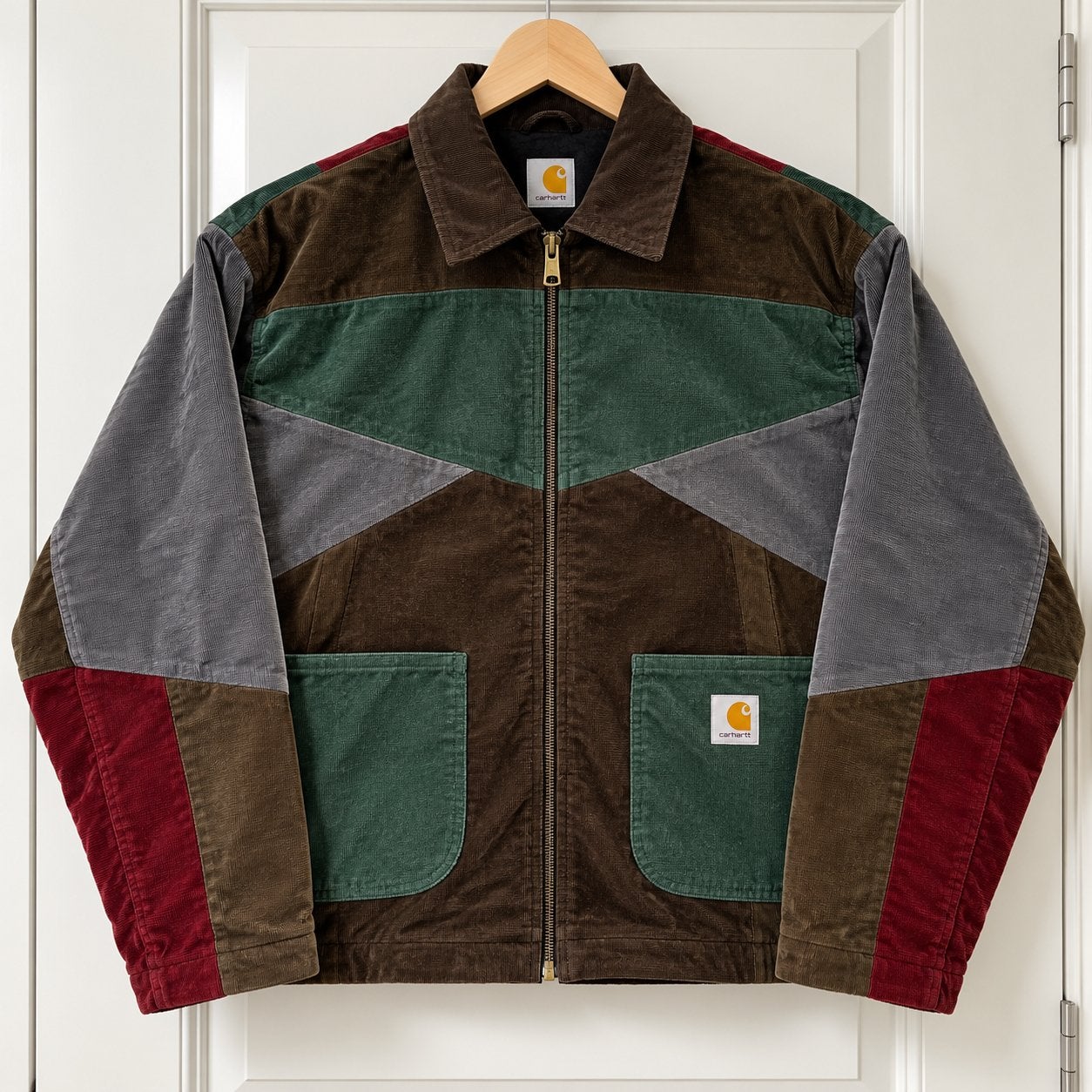 Carhartt Workwear Jas Maat L - Patchwork Corduroy, Kleding | Dames, Ophalen of Verzenden, Gedragen, Maat 42/44 (L), Meerkleurig