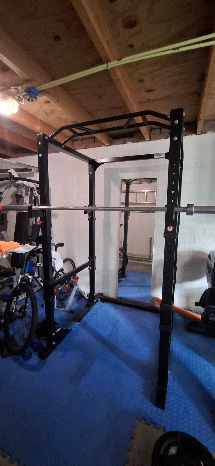 Raw Fitness Squat Rack met Barbell en 40kg Gewichten, Ophalen, Armen, Krachtstation, Zo goed als nieuw