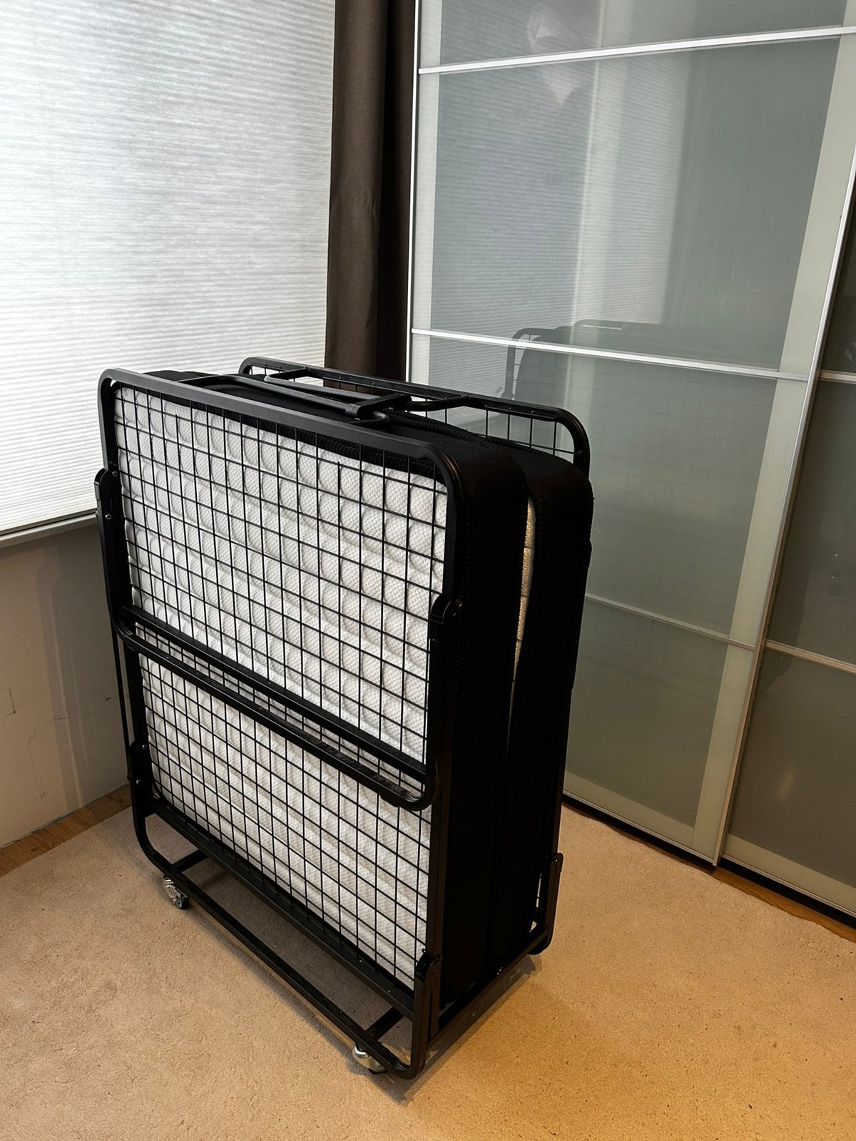 2x Vouwbed Sleepking Vino 90x200, Ophalen, 90 cm, Eenpersoons, Zwart