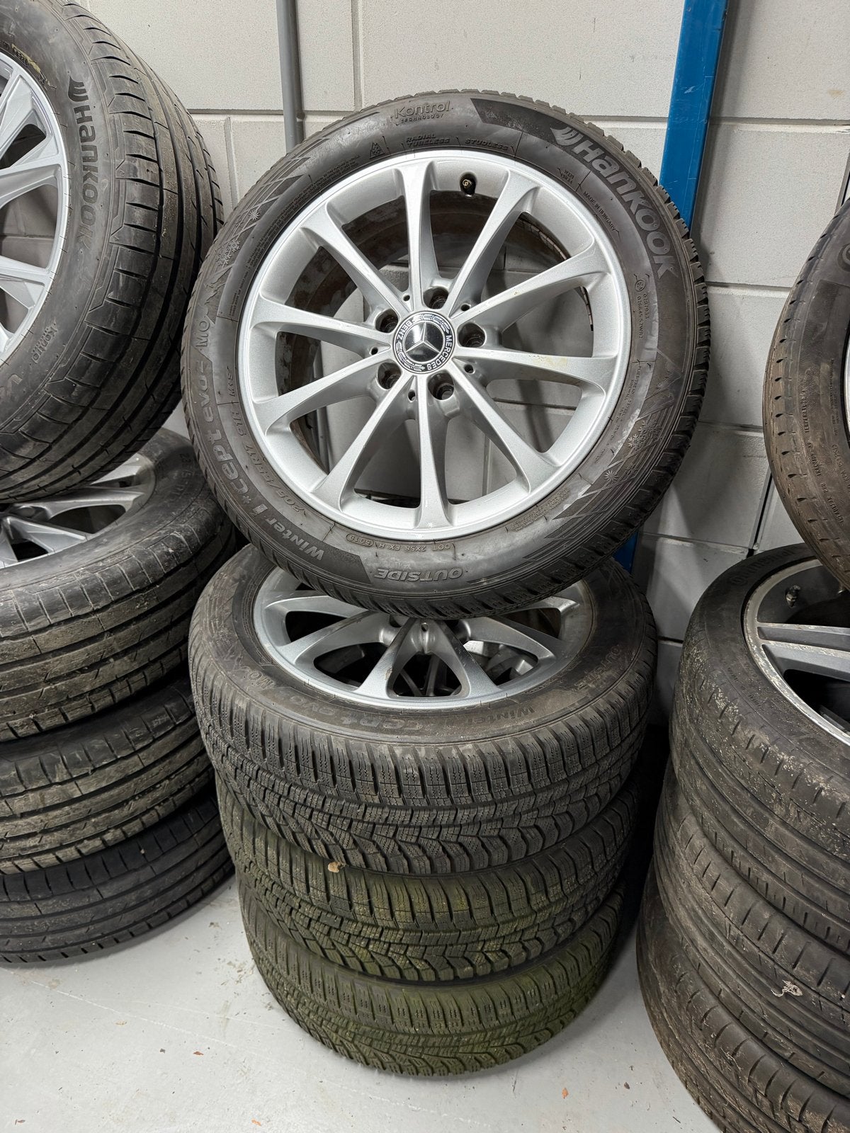 Mercedes-Benz 17 inch winterbanden met velgen, Ophalen, Gebruikt, Banden en Velgen, 17 inch